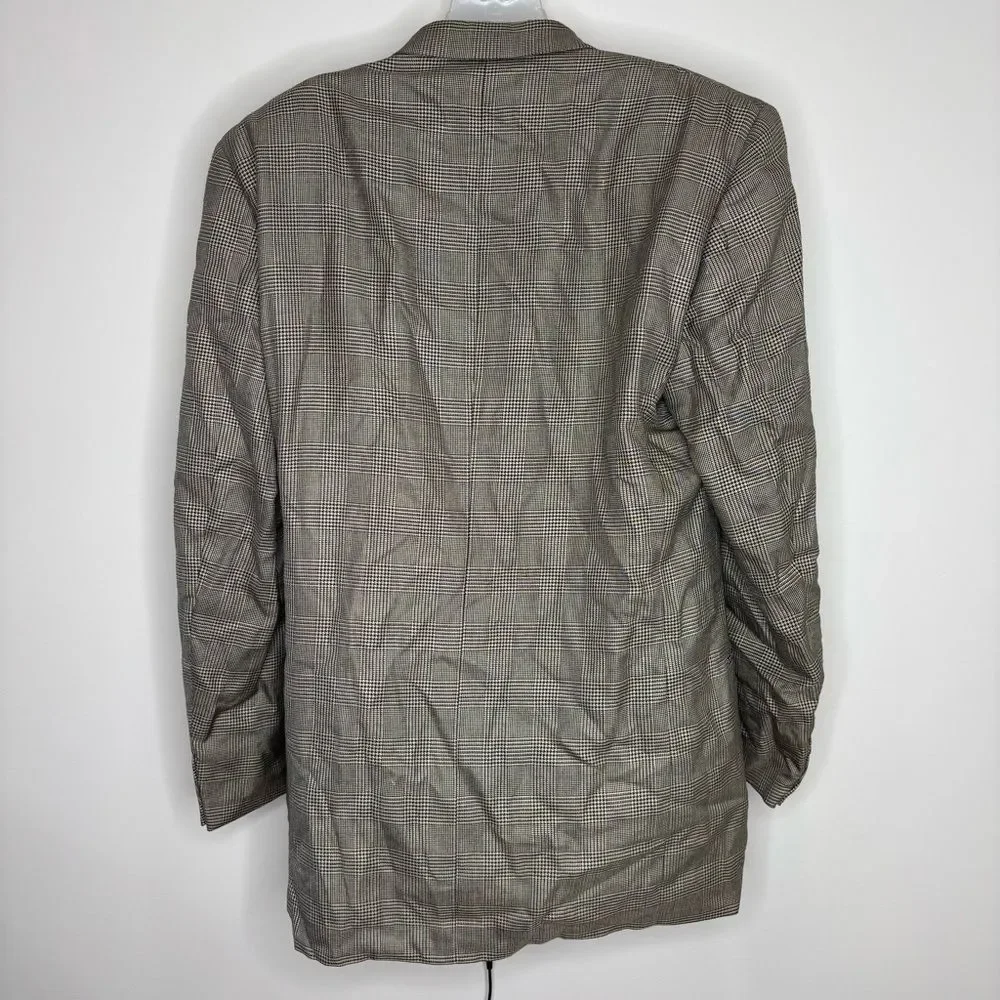 Vintage Giorgio Armani Suit Coat Size 44 Silk Wool Blazer Italian Made tan brown
